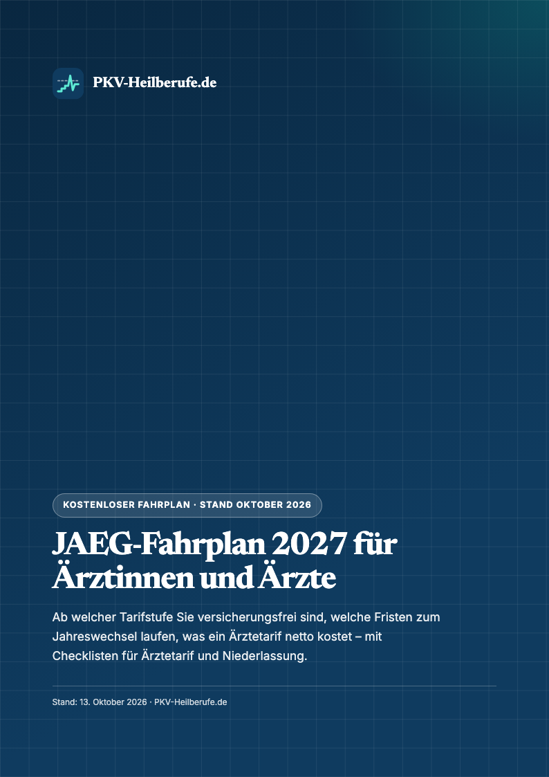Cover des JAEG-Fahrplans 2027 für Ärztinnen und Ärzte